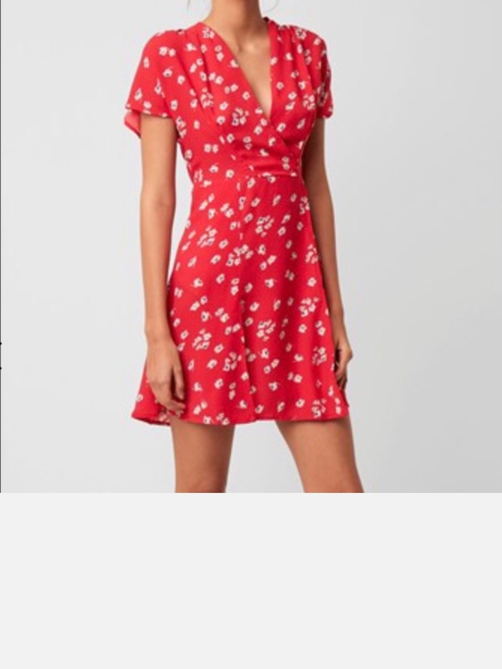 French Connection Red Floral Wrap Mini Dress